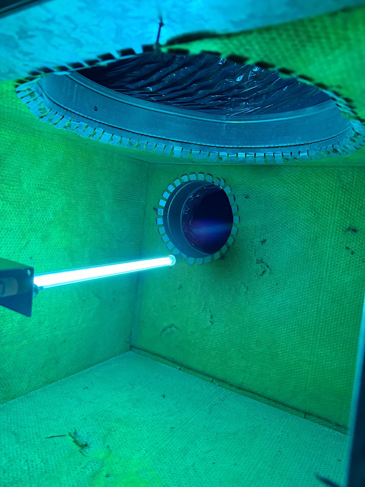 UV-C light installed inside HVAC system