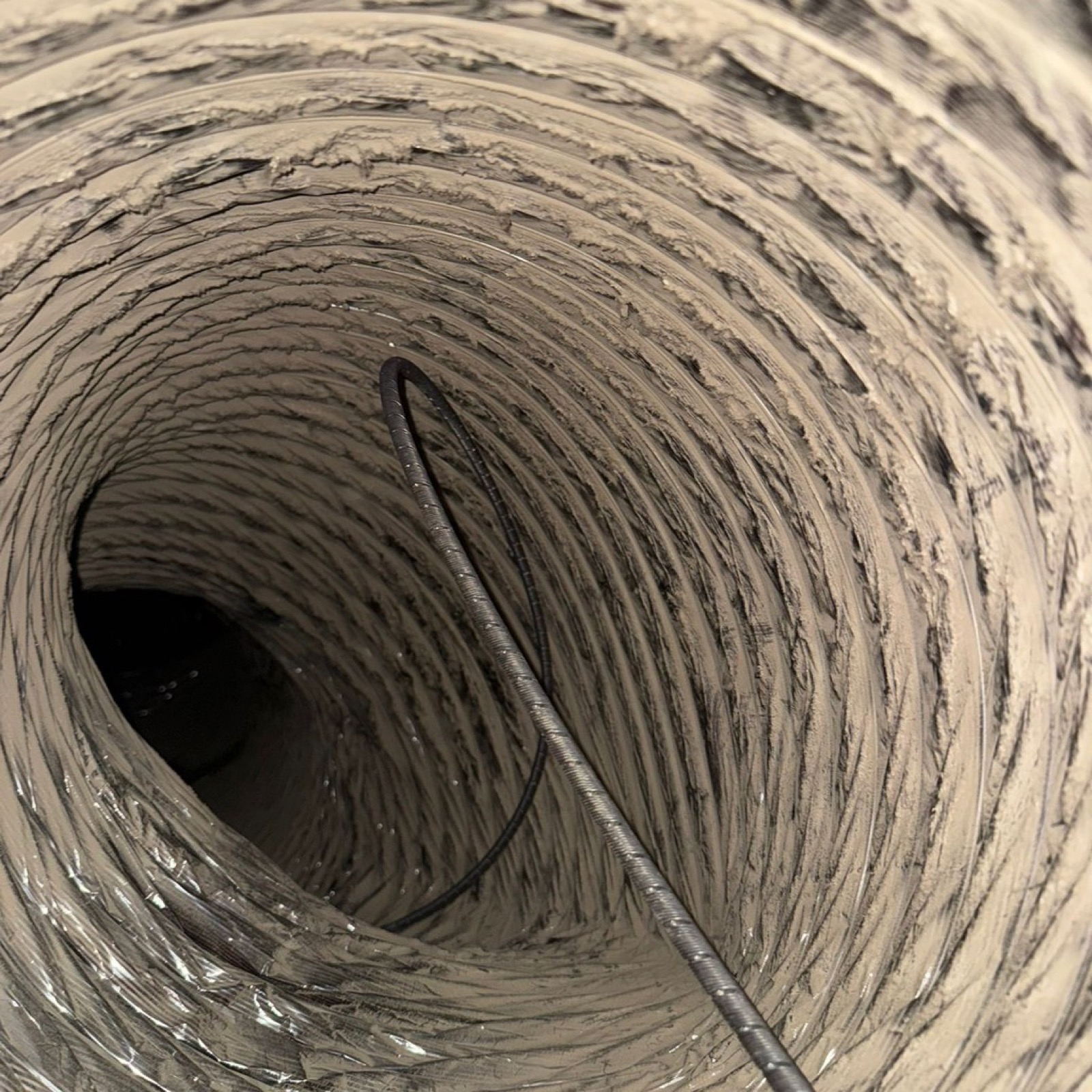 The reality inside most home ducts — years of accumulated dust and debris